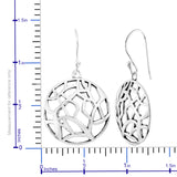 Artisan Crafted Sterling Silver Round Open Work Dangle Earrings (3.86 g)