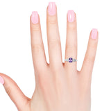 Sterling Silver Cushion Cut 1.40 ct AMETHYST Solitaire Ring