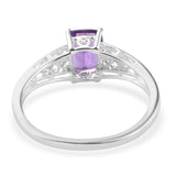 Sterling Silver Cushion Cut 1.40 ct AMETHYST Solitaire Ring