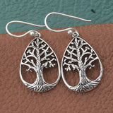 Artisan Handcrafted Sterling Silver Tree of Life Dangle Earrings (4.35 g)