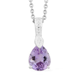 Sterling Silver 2.75ct Rose AMETHYST Pendant with Magnetic 20" Chain