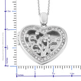 Stainless Steel White Austrian Crystal Heart Locket Pendant with Chain (20 in)