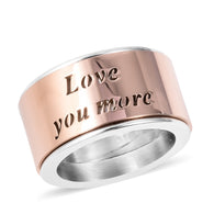 ION Rose Gold/Stainless Steel "Love you More" SPINNER Ring