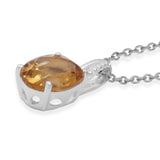 Sterling Silver CITRINE Ring, Earrings, Pendant & Chain Suite Set size 8 only
