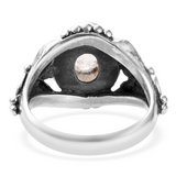 Sterling Silver Decorative Handcrafted Rainbow MOONSTONE Ring