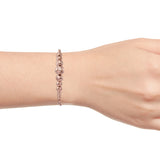 14K Rose Gold over Sterling Silver Graduated Textured Bead Adjustable Bracelet
