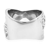 Stainless Steel Engraved Byzantine Style Thick Band Ring (size 7)