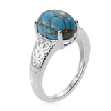 Sterling Silver Blue Mojave TURQUOISE Filigree/Scroll Work Ring