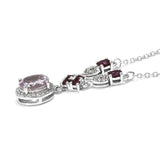 Platinum/Sterling Silver Premium KUNZITE & Multi Gemstone Necklace 18"-20'