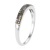 Platinum/Sterling Double Row .25ct Multi DIAMOND Stackable Band Ring