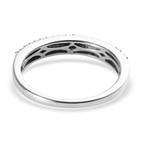Platinum/Sterling Double Row .25ct White DIAMOND Stackable Band Ring