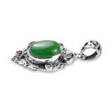 Artisan made Sterling Silver Green JADE & Multi Gemstones Pendant w/Chain