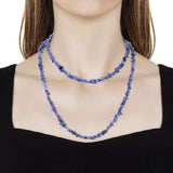 130 cts Natural TANZANITE Chip Endless Eternity Necklace 36 inches