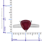 Platinum over Sterling Silver 3.4 ct Trillion Cut African RUBY Solitaire Ring