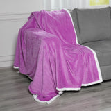 Purple Warm and Cozy Microfiber/Sherpa Throw Blanket (80" X 60")