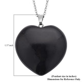 75Ct. Black Obsidian Heart Pendant Necklace with 20 Inches Stainless Steel included