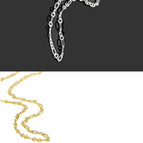 Set of 2 Italian 18k /Silver & Sterling Silver Twisted Figaro Link Necklace Chains (18 in.)