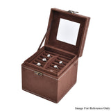 Velvet Three Layer Jewelry Box with Mirror, Handle and Lock In CHOCOLATE BROWN
