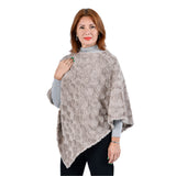 Comfy, Cozy & Fashionable HEART Pattern Faux Fur Poncho - One Size Fits Most ( LIGHT BROWN )