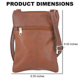 100% Genuine Leather Crossbody Messenger RFID Protected Bag in BROWN