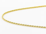 14k over Sterling Silver Adjustable Rope Chain Adjusts from 1" to 24 in