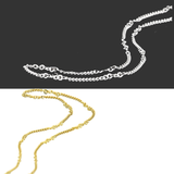 Set of 2 Italian 18k /Silver & Sterling Silver Curb Link Necklace Chains (18 in.)