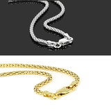 Set of 2 Italian 18k /Silver & Sterling Silver Popcorn Link Necklace Chains (18 in.)