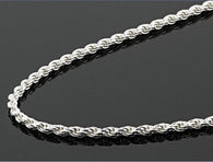 Sterling Silver Adjustable Bolo Rope Chain Adjusts from 1" to 24 inches