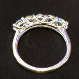 Sterling Silver PERIDOT Round Shaped Gemstone 5 Stone Ring