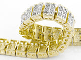 14K Yellow Gold over Brass 1.00 Carat Diamond Wide Line Bracelet (7 in)