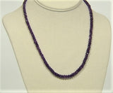 75.00 cts. of Rich Purple African AMETHYST Rondelle Bead Necklace (18-20 in)