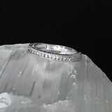 Decorative Platinum Sterling Silver Channel Set WHITE DIAMOND Band Ring