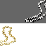 Set of 2 Italian 18k /Silver & Sterling Silver Cable Link Necklace Chains (18 in.)