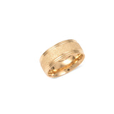 ION Plated Yellow Gold Plated Stainless Steel Textured Band Ring Unisex