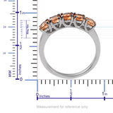 Stainless Steel Viceroy Spessartine GARNET 5 Gemstone Ring