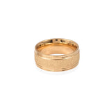 ION Plated Yellow Gold Plated Stainless Steel Textured Band Ring Unisex