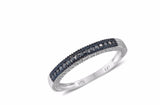 Sterling Silver Channel Set Black Diamond Stackable Band Ring