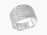 Sterling Silver Open Work Lace Ring (3.65 g)