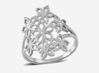 Sterling Silver Openwork Flower Ring (3.46 g)