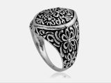 Sterling Silver Filigree Floral Style Ring (5.1 g)
