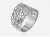 Sterling Silver Open Work Lace Ring (3.65 g)