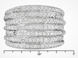 Rhodium Over Sterling Silver .50 ct. White DIAMOND 7 Row Band Ring (Size 7)