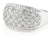 Rhodium Over Sterling Silver .25 ct. White DIAMOND Pave Cluster Band Ring (size 5 only)