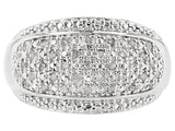 Rhodium Over Sterling Silver .25 ct. White DIAMOND Pave Cluster Band Ring (size 5 only)