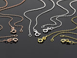 Set of 3 Italian 18K & Rose Gold over & Sterling Silver Chains (18 in.) Free Pendant