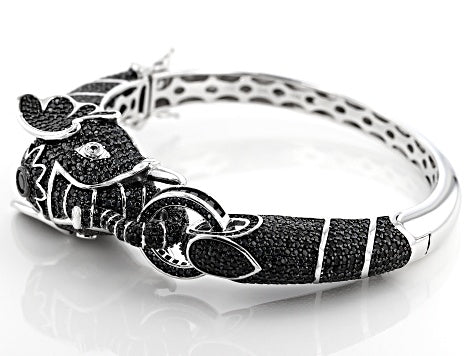 Black Rhodium Plated Moissanite Polki Bracelet In Sterling Silver Design by  Kiara Luxe at Pernia's Pop Up Shop 2024