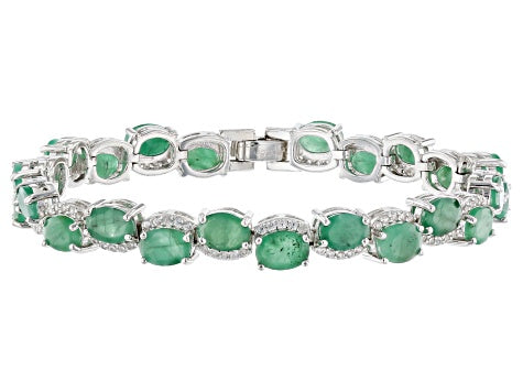 14k White Gold Genuine 2.16 Cttw Emerald & Diamond Bracelet – Exeter  Jewelers