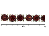 18k Yellow Gold over Sterling Silver 12cts. Mozambique GARNET Line Tennis Bracelet (7 in)