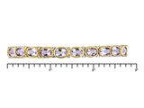 14K Yellow Gold over Sterling Silver 7cts AMETHYST Cuff Bangle Bracelet (7 in)
