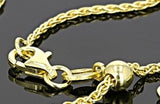 14k over Sterling Silver Adjustable Rope Chain Adjusts from 1" to 24 in